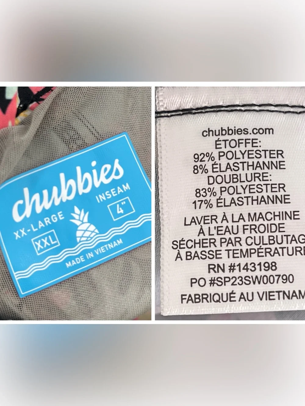 Chubbies The Bloomerangs Stretch‎ Swim Trunks 4” size XXL